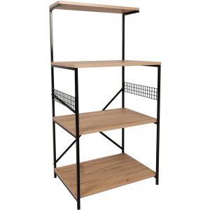 Woody Fashion Küchenregal Anemon 60 x 124 x 45 cm, Nature/Schwarz