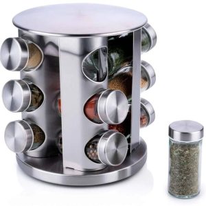 alpina Drehbares Gewürzregal 12-teilig, Silber