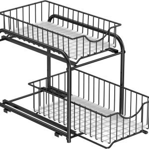 Songmics Küchenregal 2 Schubladen Schwarz