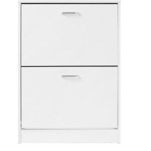 VASAGLE Schuhschrank mit 2 Klappen 24 x 83.5 cm, Weiss