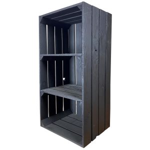 Holz Zollhaus Regal Vintage Schwarz 40 x 75 cm