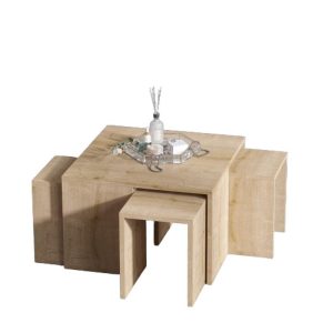 Woody Fashion Couchtisch Ortanca 5-er Set, Nature