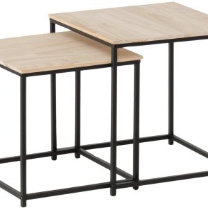 Boltze Beistelltisch Boras 2er Set, Natur/Schwarz